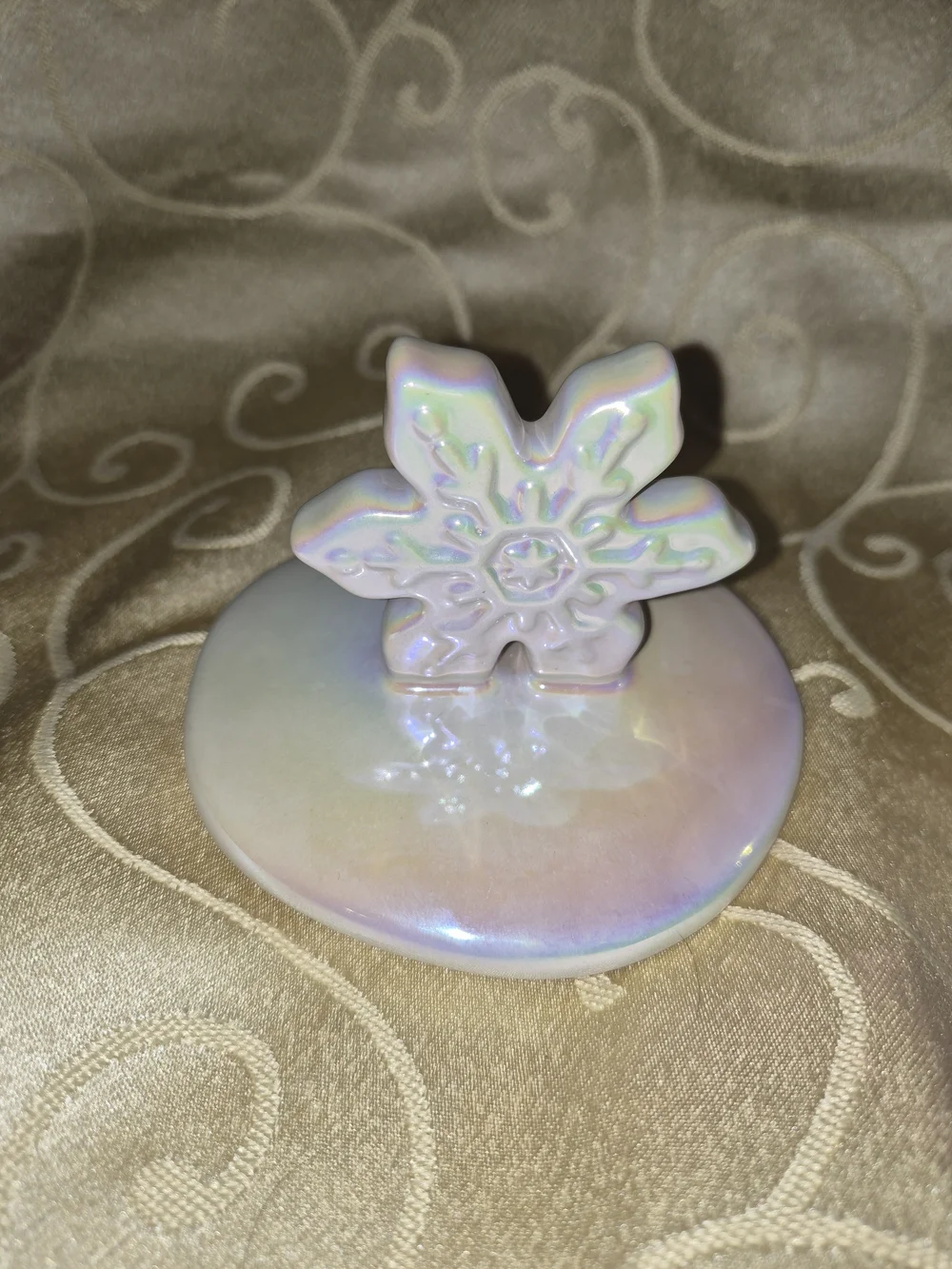 Rae Dunn Iridescent Pastel 'WHITE CHRISTMAS' Mug with Snowflake Lid